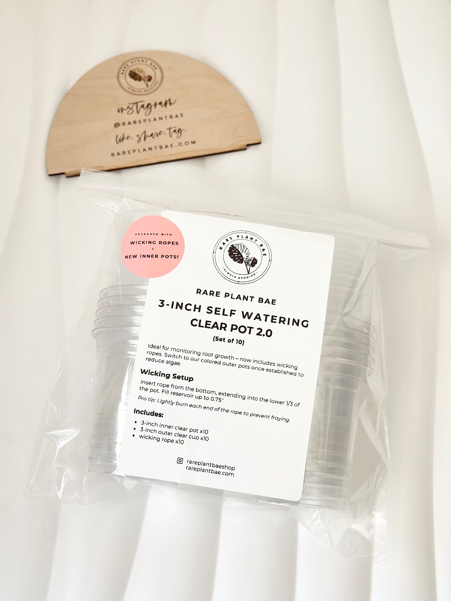 UPGRADED! Clear Self Watering Pot (3-inch) (Set of 10)