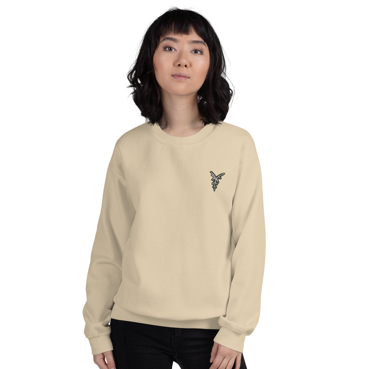 Unisex Embroidered Sweatshirt Alocasia Nobilis variegated