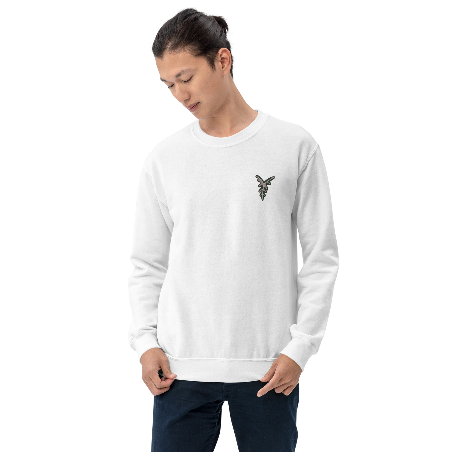 Unisex Embroidered Sweatshirt Alocasia Nobilis variegated