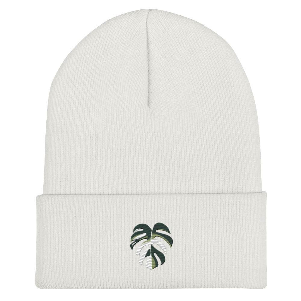 Embroidered Beanie - Monstera Albo