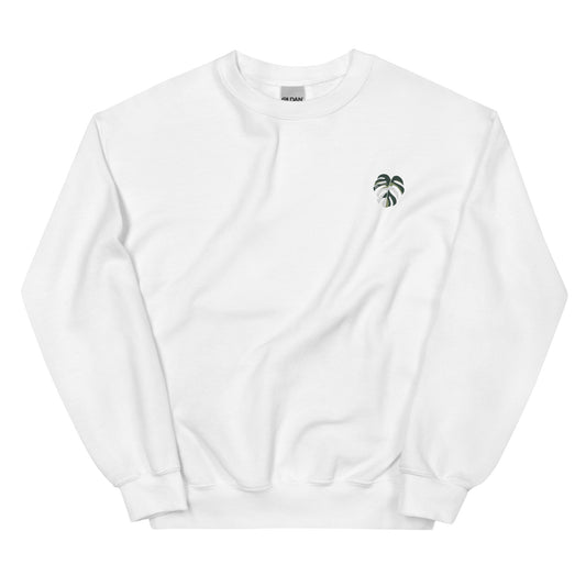 Unisex Embroidered Sweatshirt Monstera Albo